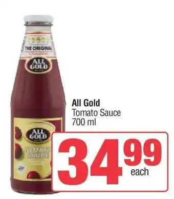 Spar ALL GOLD Tomato Sauce offer