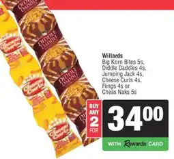 Spar Willards Snacks offer