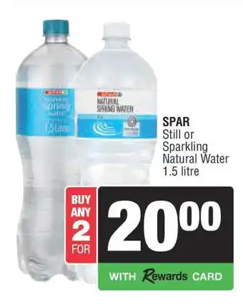 Spar SPAR Still or Sparkling Natural Water offer