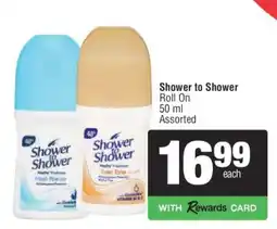 Spar Shower to Shower Roll On offer