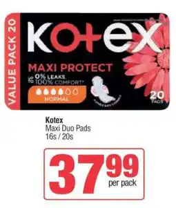 Spar KOTEX Maxi Duo Pads offer