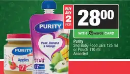 Spar PURITY 2nd Baby Food offer