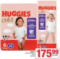 Spar Huggies Gold Value Pack or Pants Assorted offer