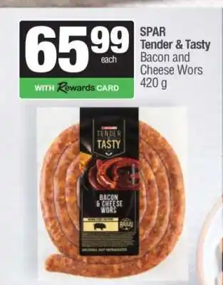 Spar SPAR Tender & Tasty Bacon and Cheese Wors offer