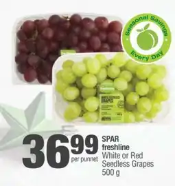 Spar SPAR freshline White or Red Seedless Grapes offer