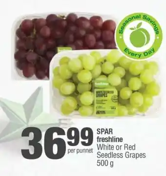 Spar SPAR freshline White or Red Seedless Grapes offer