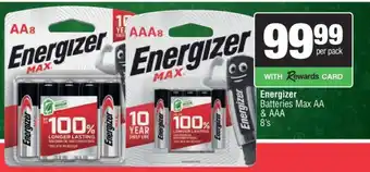 Spar Energizer Batteries Max AA & AAA 8's offer