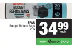 Spar SPAR Budget Refuse Bags 20s offer
