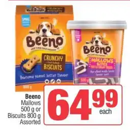 Spar Beeno Mallows 500 g or Biscuits 800 g Assorted offer