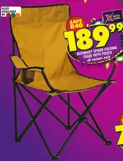 Shoprite Bushbaby spider folding chair with pouch offer