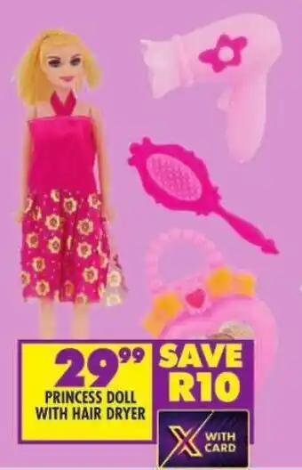 Shoprite Princess doll with hair dryer offer