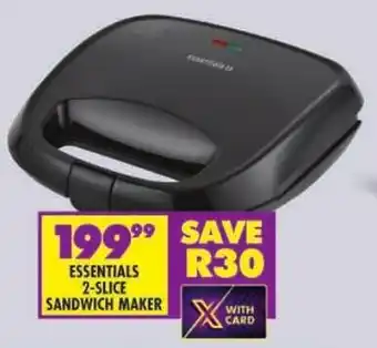 Shoprite Essentials 2-slice sandwich maker offer