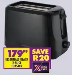 Shoprite Essentials black 2-slice toaster offer