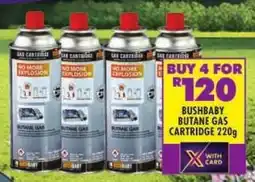 Shoprite Bushbaby butane gas cartridge offer