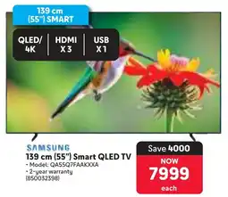 Makro SAMSUNG 139 cm 55" Smart QLED TV offer