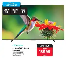 Makro Hisense 215 cm 85" Smart QLED TV offer