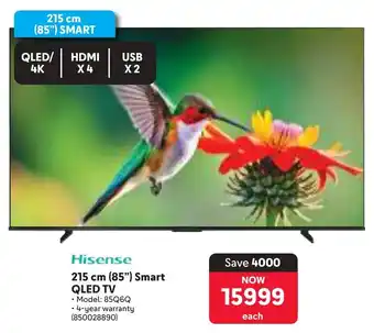 Makro Hisense 215 cm 85" Smart QLED TV offer