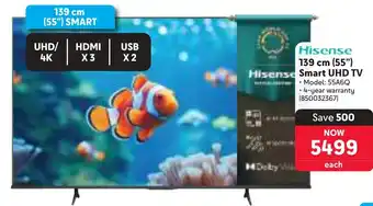 Makro Hisense 139 cm 55" Smart UHD TV offer