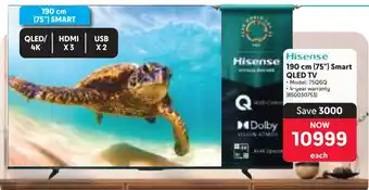 Makro Hisense 190 cm 75" Smart QLED TV offer