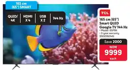 Makro TCL 165 cm 65" Smart QLED Google TV 144 Hz offer
