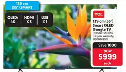 Makro TCL 139 cm 55" Smart QLED Google TV offer