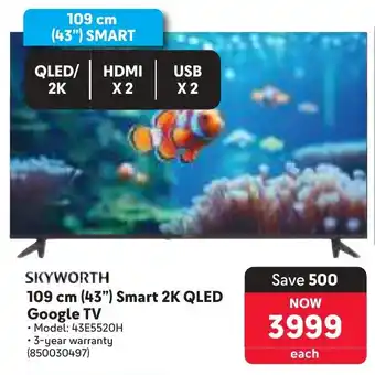 Makro SKYWORTH 109 cm 43" Smart 2K QLED Google TV offer