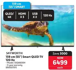 Makro SKYWORTH 139 cm 55" Smart QLED TV 120 Hz offer