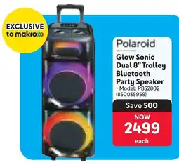 Makro Polaroid Glow Sonic Dual 8" Trolley Bluetooth Party Speaker offer