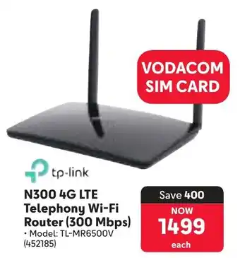 Makro Tp-link N300 4G LTE Telephony Wi-Fi Router offer