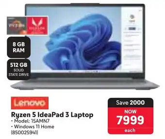 Makro Lenovo Ryzen 5 IdeaPad 3 Laptop offer