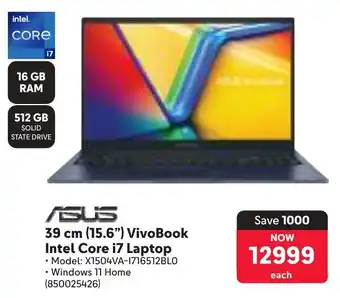 Makro ASUS 39 cm 15.6" VivoBook Intel Core i7 Laptop offer