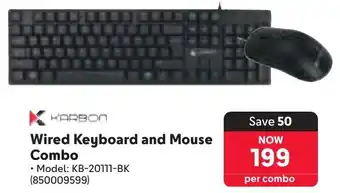 Makro Karbon Wired Keyboard and Mouse Combo offer