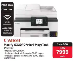 Makro Canon Maxify GX2040 4-in-1 MegaTank Printer offer