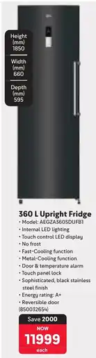 Makro AEG Upright Fridge offer