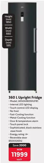 Makro AEG Upright Fridge offer