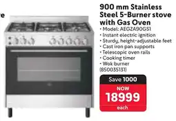 Makro AEG Stainless Steel 5-Burner stove with Gas Oven offer