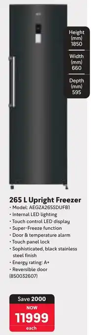 Makro AEG Upright Freezer offer