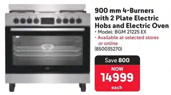 Makro Beko 4-Burners with 2 Plate Electric Hobs and Electric Oven offer
