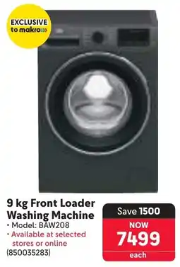 Makro Beko Front Loader Washing Machine offer