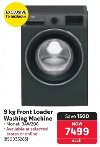 Makro Beko Front Loader Washing Machine offer