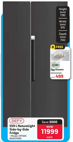 Makro Defy NatureLight Side-by-Side Fridge offer