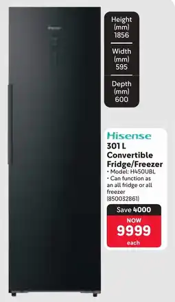 Makro Hisense Convertible Fridge/ Freezer offer