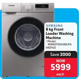 Makro SAMSUNG Front Loader Washing Machine offer