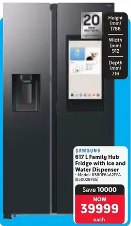 Makro SAMSUNG Family Hub Fridge with Ice and Water Dispenser offer