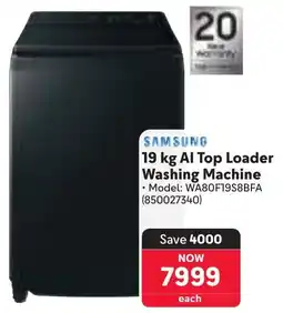 Makro SAMSUNG AI Top Loader Washing Machine offer