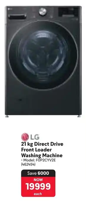 Makro LG Direct Drive Front Loader Washing Machine offer
