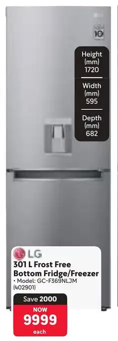 Makro LG Frost Free Bottom Fridge/ Freezer offer