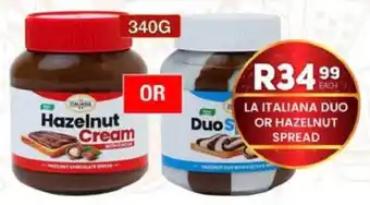 Take 'n Pay La italiana duo or hazelnut spread offer