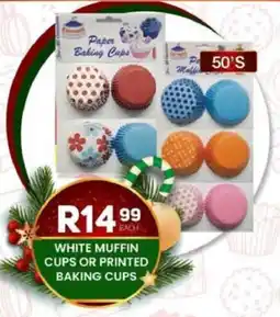 Take 'n Pay White muffin cups or printed baking cups offer