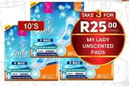 Take 'n Pay My lady unscented pads offer